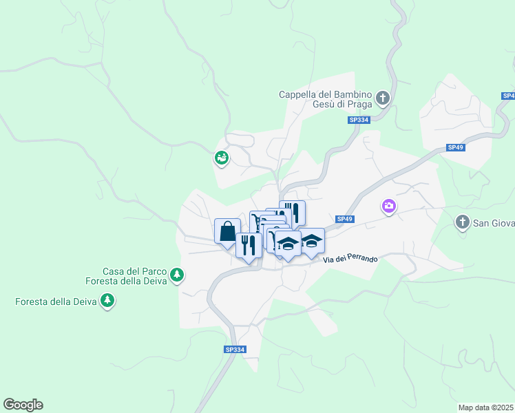 map of restaurants, bars, coffee shops, grocery stores, and more near 44 Via Tomaso Zunini in Sassello