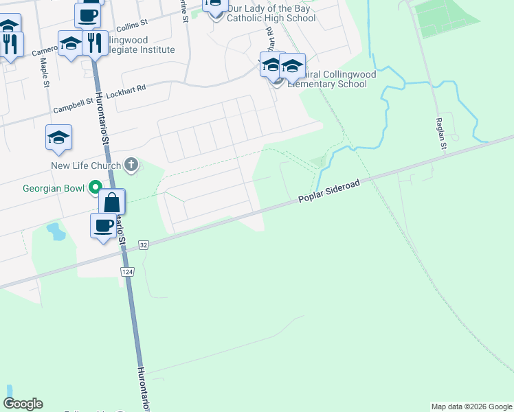 map of restaurants, bars, coffee shops, grocery stores, and more near 1 Portland Street in Collingwood