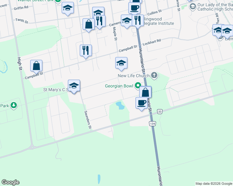 map of restaurants, bars, coffee shops, grocery stores, and more near 78 Stanley Street in Collingwood