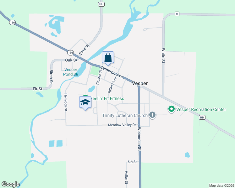 map of restaurants, bars, coffee shops, grocery stores, and more near 6491 Robert Street in Vesper