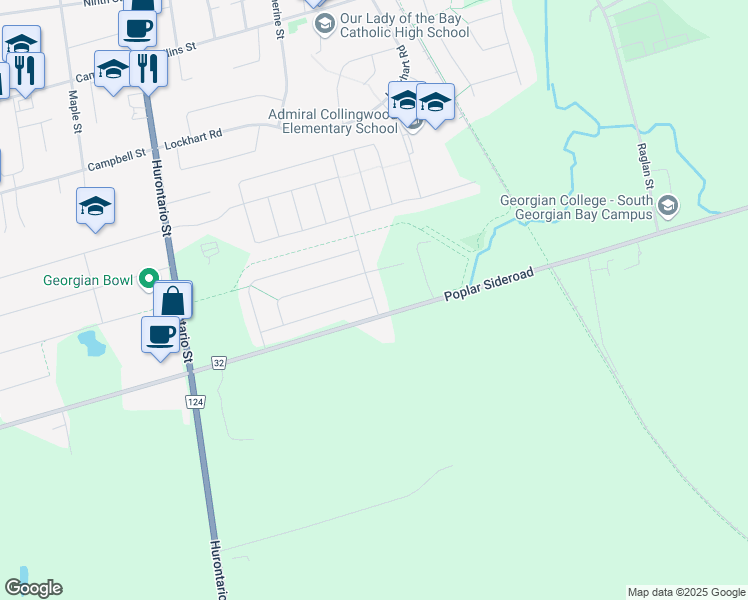 map of restaurants, bars, coffee shops, grocery stores, and more near 26 Portland Street in Collingwood