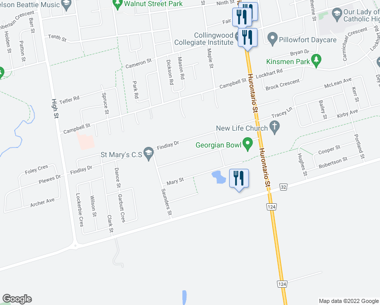 map of restaurants, bars, coffee shops, grocery stores, and more near 98 Stanley Street in Collingwood