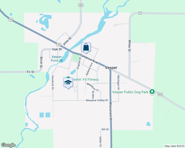 map of restaurants, bars, coffee shops, grocery stores, and more near 6491 Robert Street in Vesper