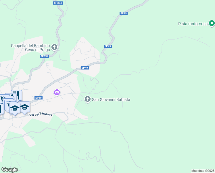 map of restaurants, bars, coffee shops, grocery stores, and more near 43 Località Accosta in Sassello