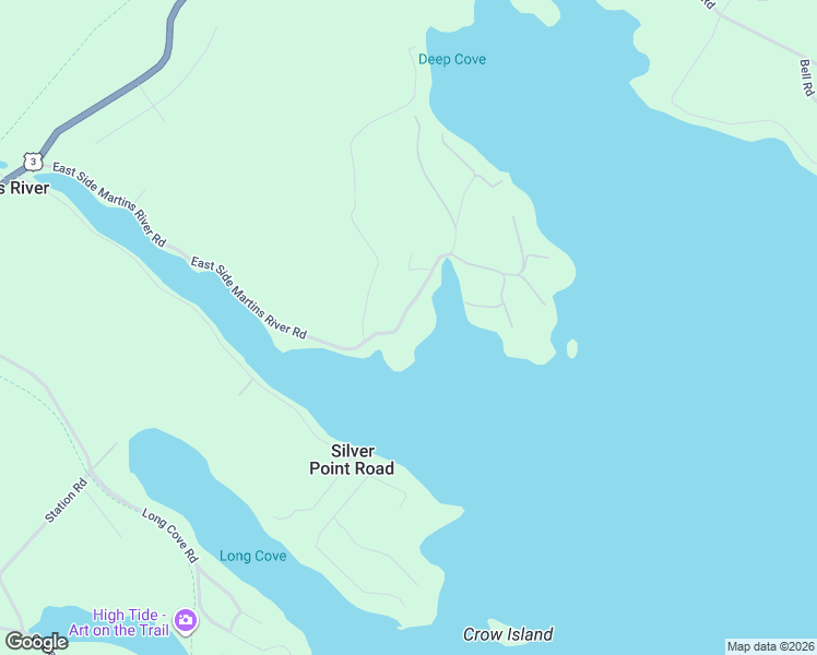 map of restaurants, bars, coffee shops, grocery stores, and more near 272 East Side Martins River Road in Mahone Bay