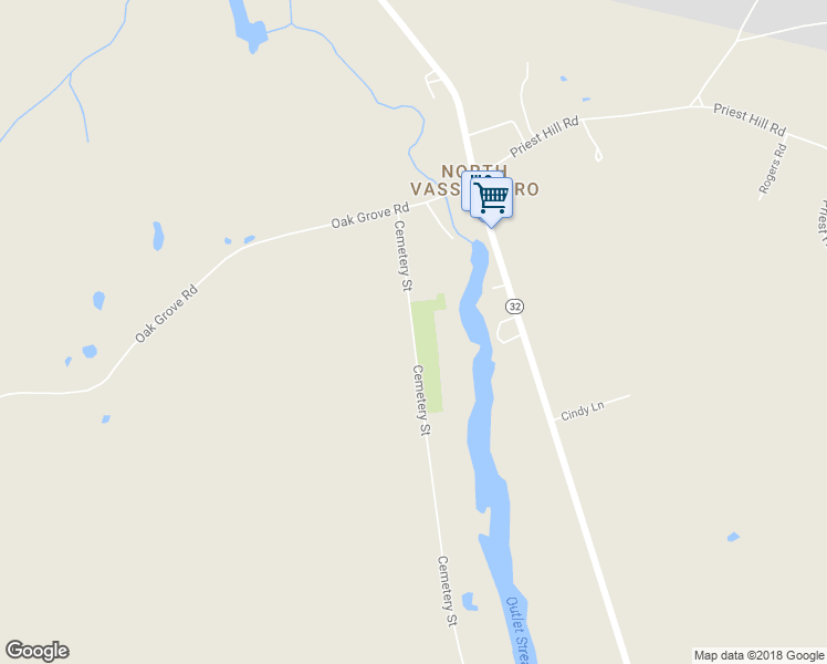 map of restaurants, bars, coffee shops, grocery stores, and more near 270 Cemetery Street in Vassalboro