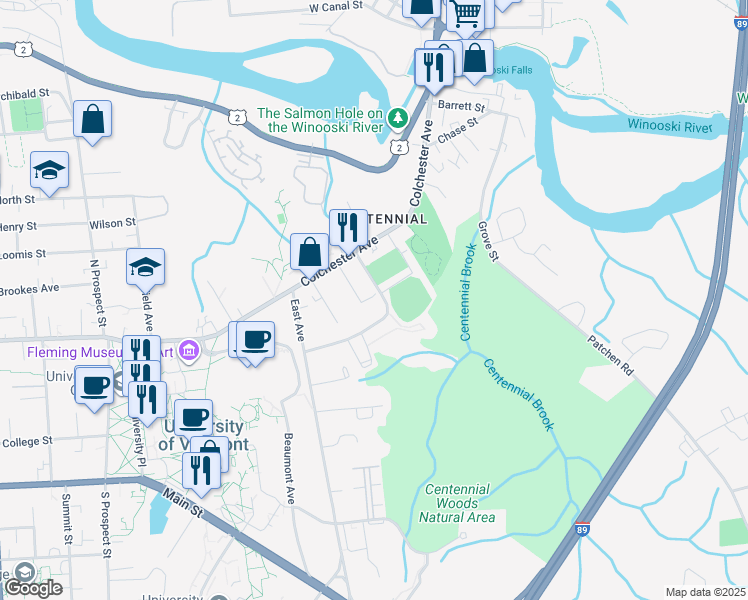 map of restaurants, bars, coffee shops, grocery stores, and more near 32 Thibault Parkway in Burlington