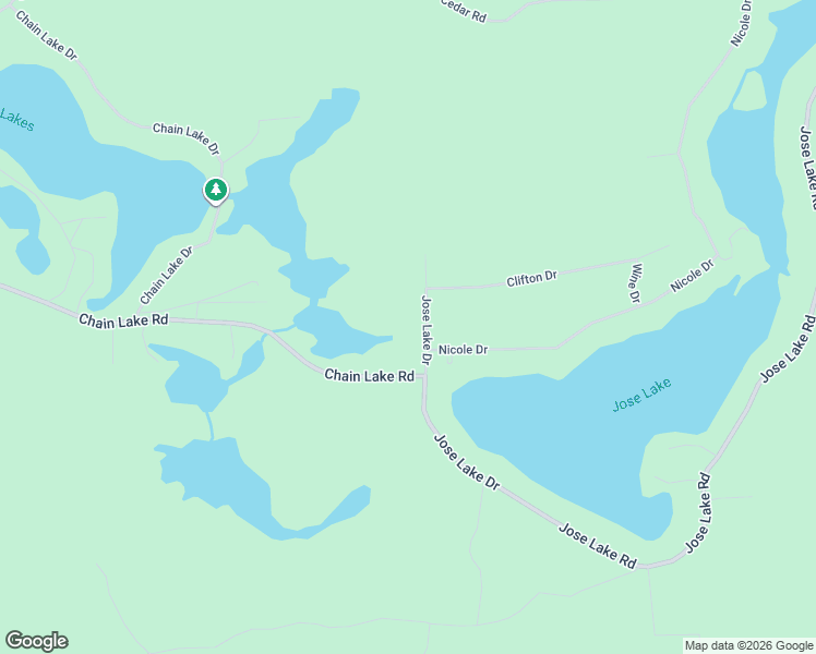 map of restaurants, bars, coffee shops, grocery stores, and more near 7731-7799 Jose Lake Drive in Iosco