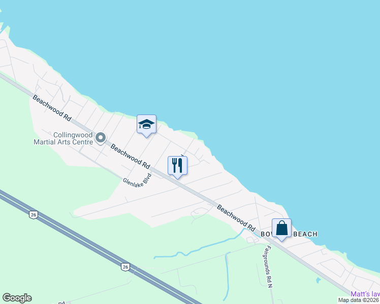 map of restaurants, bars, coffee shops, grocery stores, and more near 53 Glen Road in Collingwood