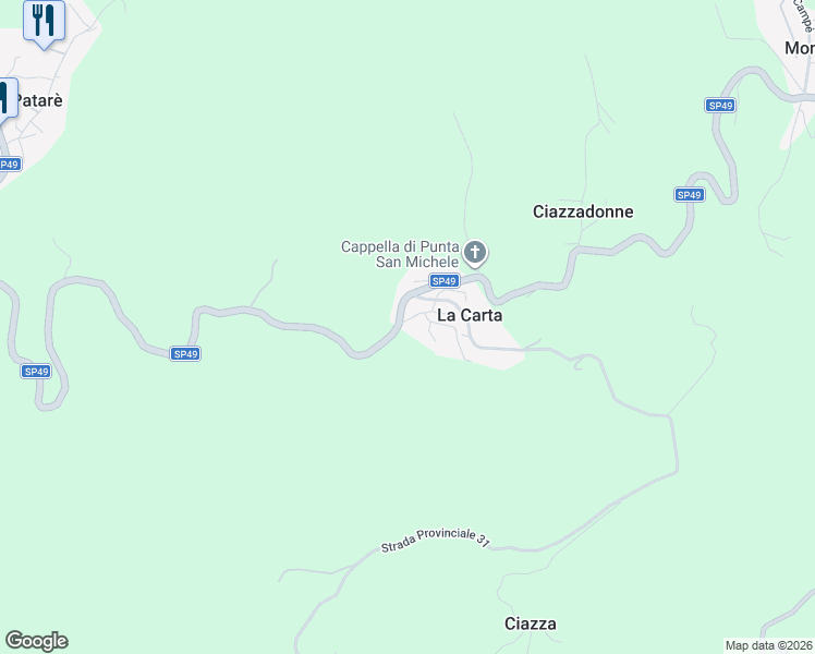 map of restaurants, bars, coffee shops, grocery stores, and more near 4 SP49 in La Carta