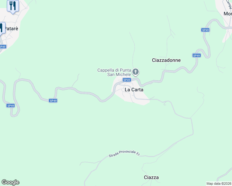 map of restaurants, bars, coffee shops, grocery stores, and more near 4 SP49 in La Carta