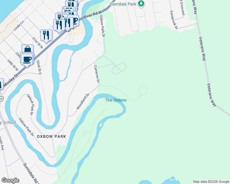map of restaurants, bars, coffee shops, grocery stores, and more near 47 Woodland Drive in Wasaga Beach