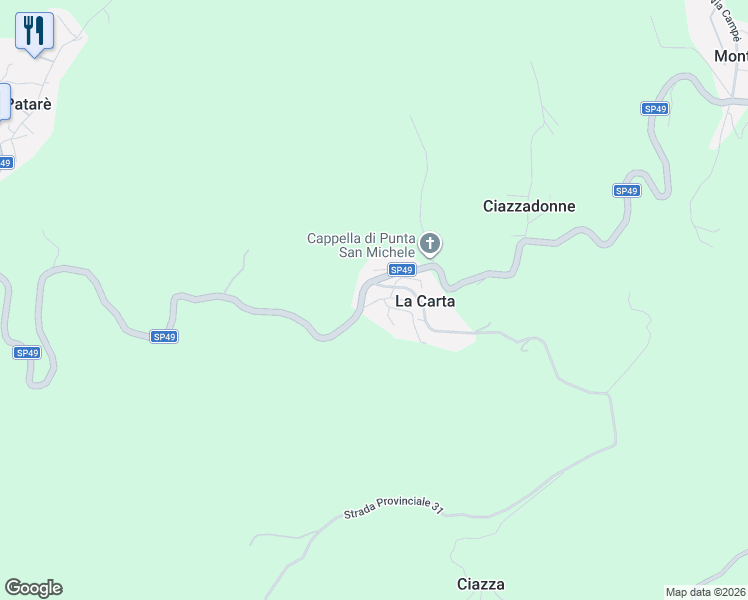 map of restaurants, bars, coffee shops, grocery stores, and more near 4 SP49 in La Carta