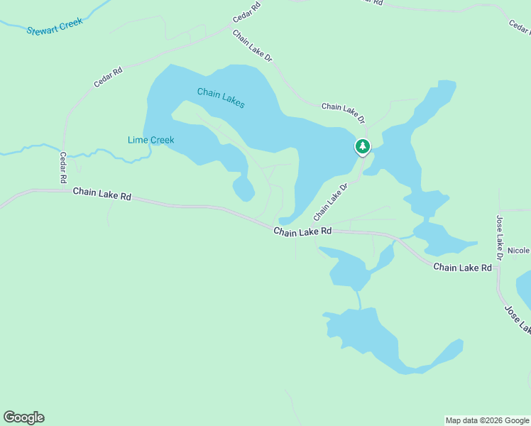 map of restaurants, bars, coffee shops, grocery stores, and more near 5277-8451 Chain Lakes Road in Iosco