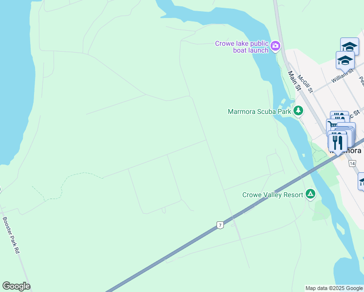 map of restaurants, bars, coffee shops, grocery stores, and more near 38 Rockhaven Road in Marmora