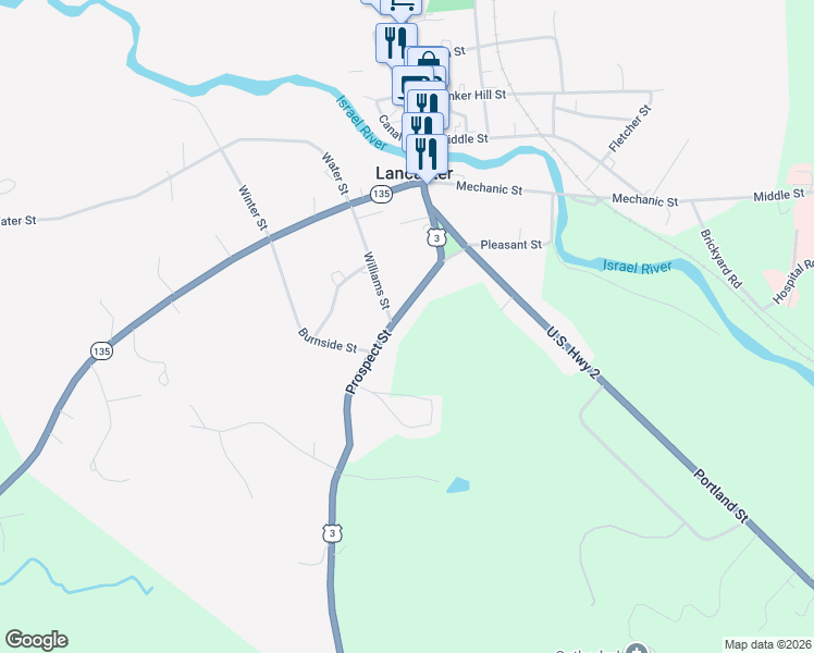 map of restaurants, bars, coffee shops, grocery stores, and more near 56 Prospect Street in Lancaster