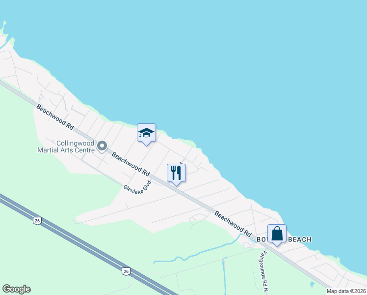 map of restaurants, bars, coffee shops, grocery stores, and more near 53 Glen Road in Collingwood