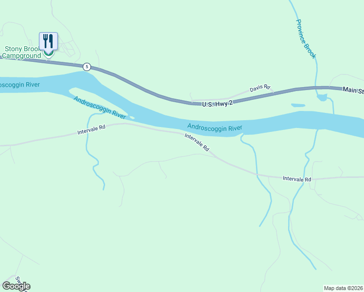 map of restaurants, bars, coffee shops, grocery stores, and more near 1226 Intervale Road in Bethel
