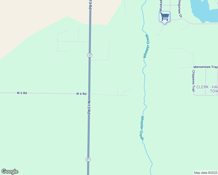 map of restaurants, bars, coffee shops, grocery stores, and more near 5840 West 6 Road in Mesick