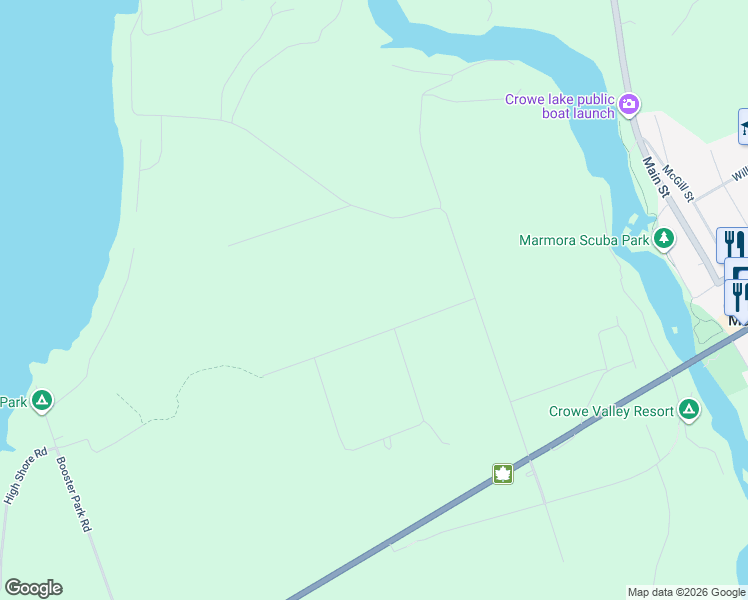 map of restaurants, bars, coffee shops, grocery stores, and more near 62 Rockhaven Road in Marmora