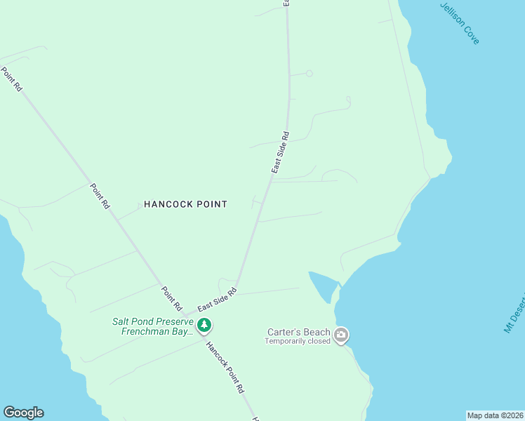 map of restaurants, bars, coffee shops, grocery stores, and more near 726 Point Road in Hancock