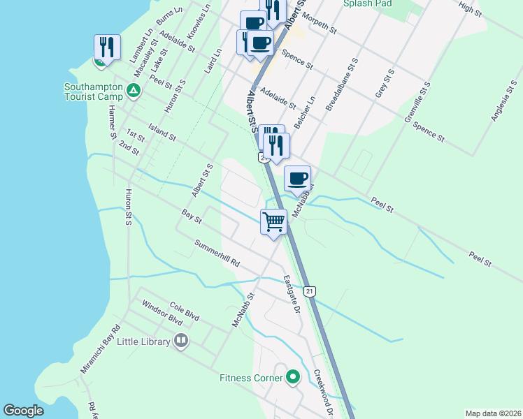 map of restaurants, bars, coffee shops, grocery stores, and more near 81 Cedar Bush Drive in Southampton
