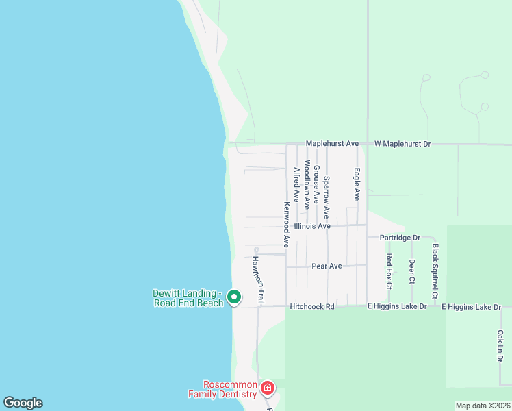 map of restaurants, bars, coffee shops, grocery stores, and more near Norwalk Road in Roscommon