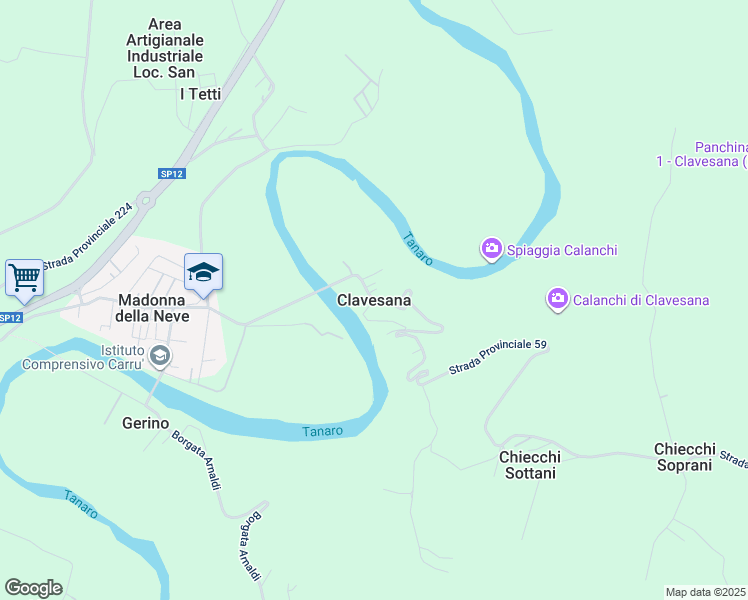 map of restaurants, bars, coffee shops, grocery stores, and more near in Clavesana