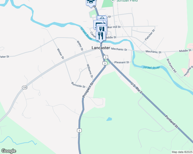 map of restaurants, bars, coffee shops, grocery stores, and more near 31 Prospect Street in Lancaster
