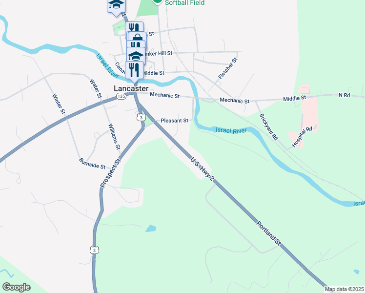 map of restaurants, bars, coffee shops, grocery stores, and more near 64 Portland Street in Lancaster