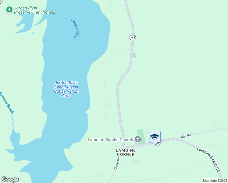 map of restaurants, bars, coffee shops, grocery stores, and more near 18 Farms Edge Road in Mariaville