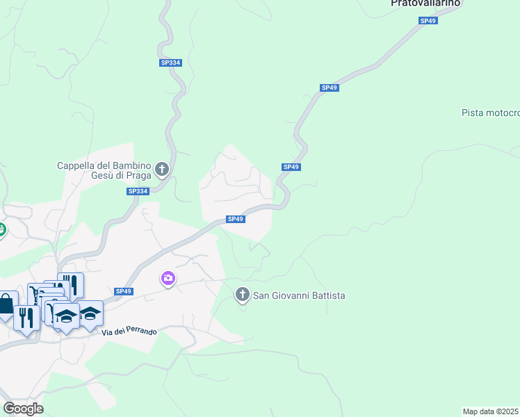 map of restaurants, bars, coffee shops, grocery stores, and more near 52 SP49 in Sassello