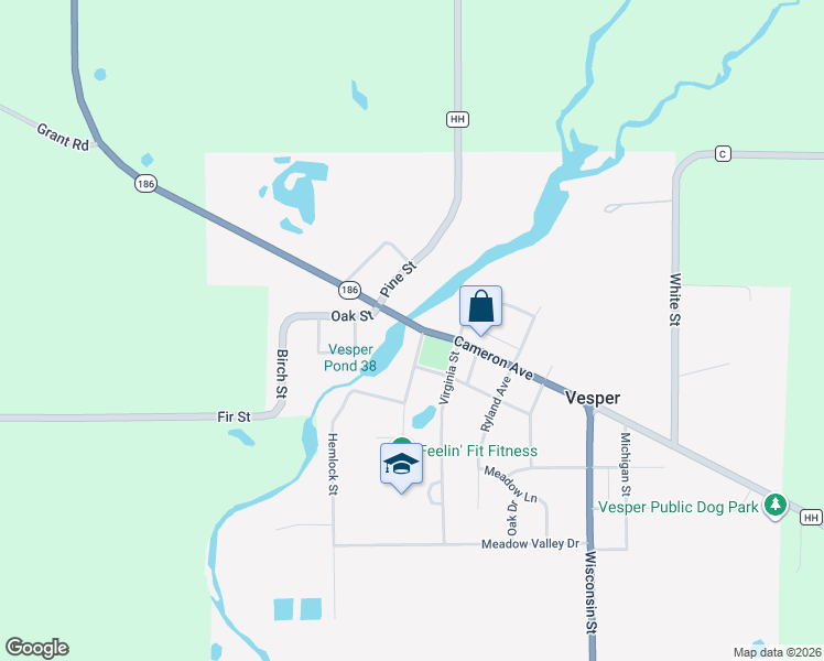 map of restaurants, bars, coffee shops, grocery stores, and more near 6593 Cameron Avenue in Vesper