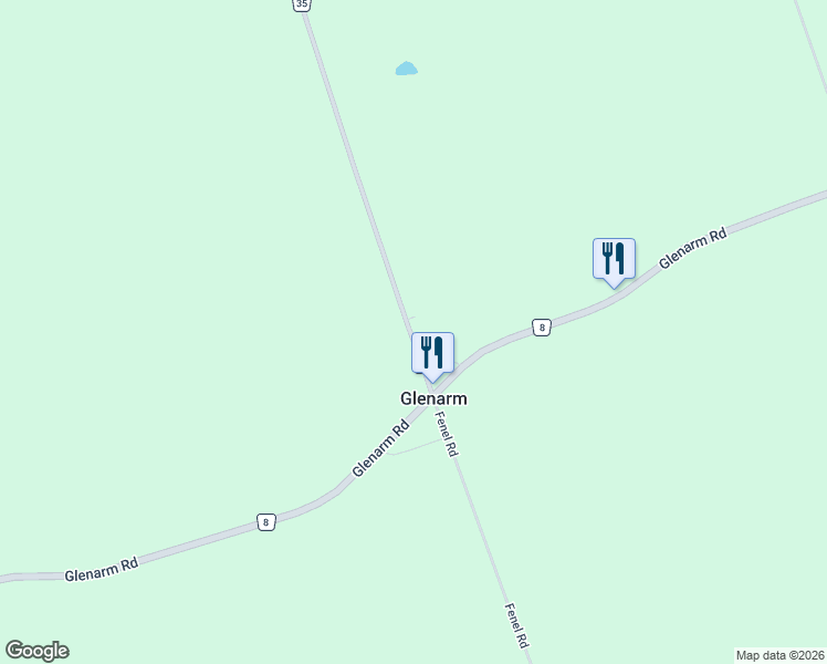 map of restaurants, bars, coffee shops, grocery stores, and more near 528 Fenel Road in Kirkfield