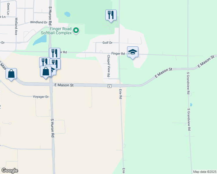 map of restaurants, bars, coffee shops, grocery stores, and more near 3466 East Mason Street in Green Bay