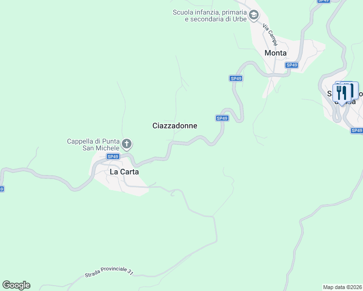 map of restaurants, bars, coffee shops, grocery stores, and more near 65A Via Savona in Ciazzadonne