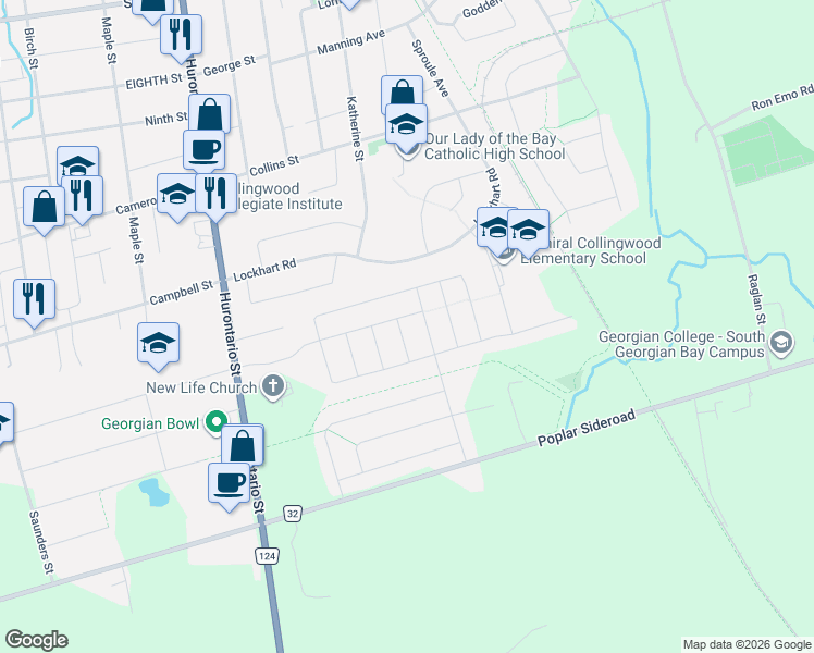 map of restaurants, bars, coffee shops, grocery stores, and more near 5 Barfoot Street in Collingwood