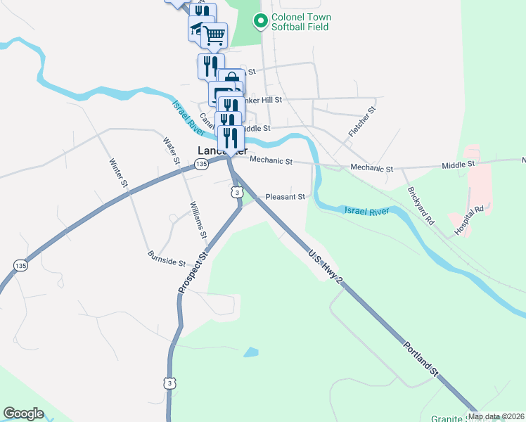 map of restaurants, bars, coffee shops, grocery stores, and more near 2 Pleasant Street in Lancaster