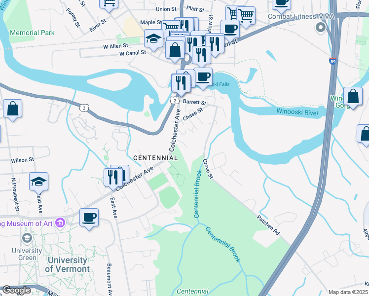 map of restaurants, bars, coffee shops, grocery stores, and more near 20 Calarco Court in Burlington