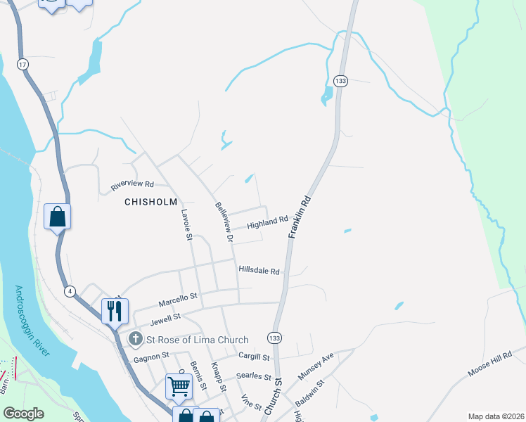 map of restaurants, bars, coffee shops, grocery stores, and more near 4 Woodsdale Drive in Jay