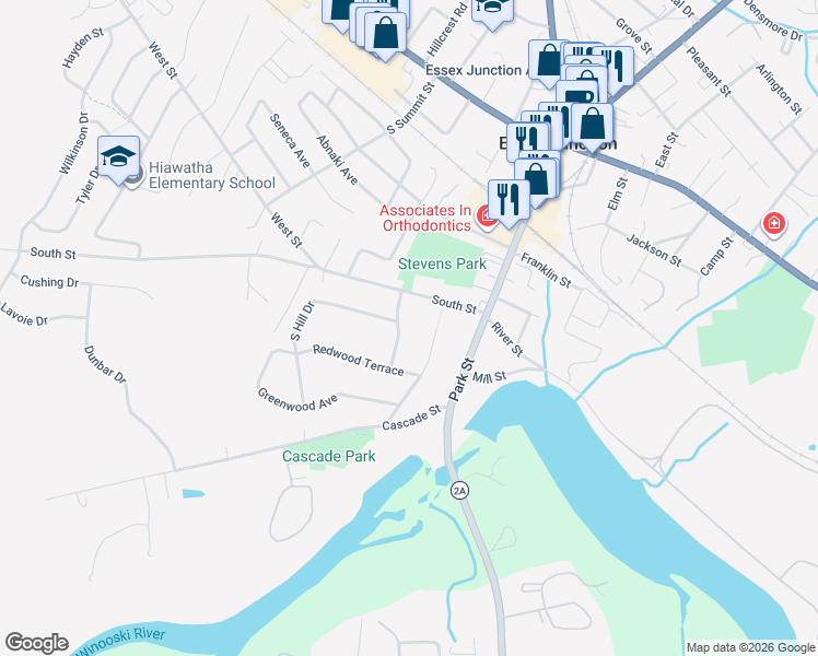 map of restaurants, bars, coffee shops, grocery stores, and more near 4 Southview Road in Essex