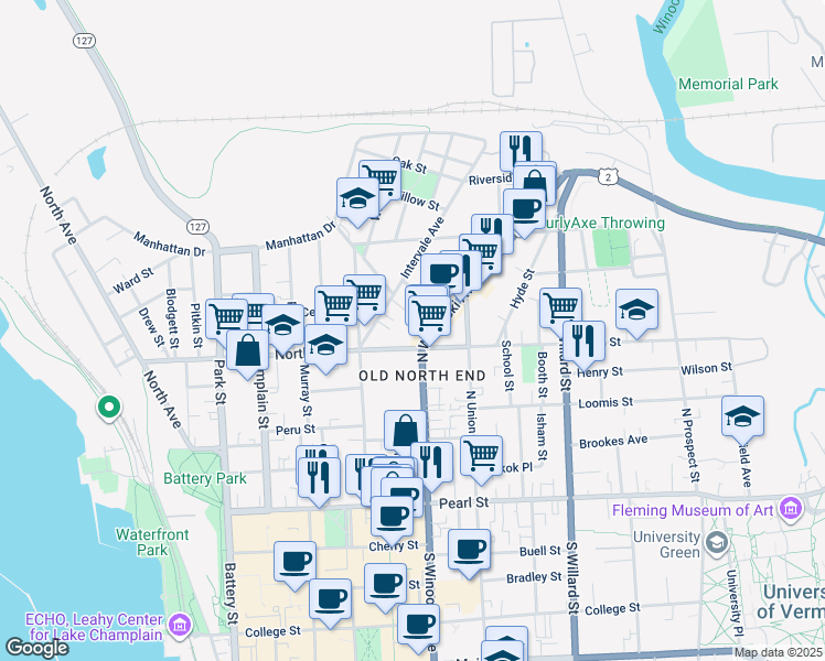 map of restaurants, bars, coffee shops, grocery stores, and more near 21 Cloarec Court in Burlington
