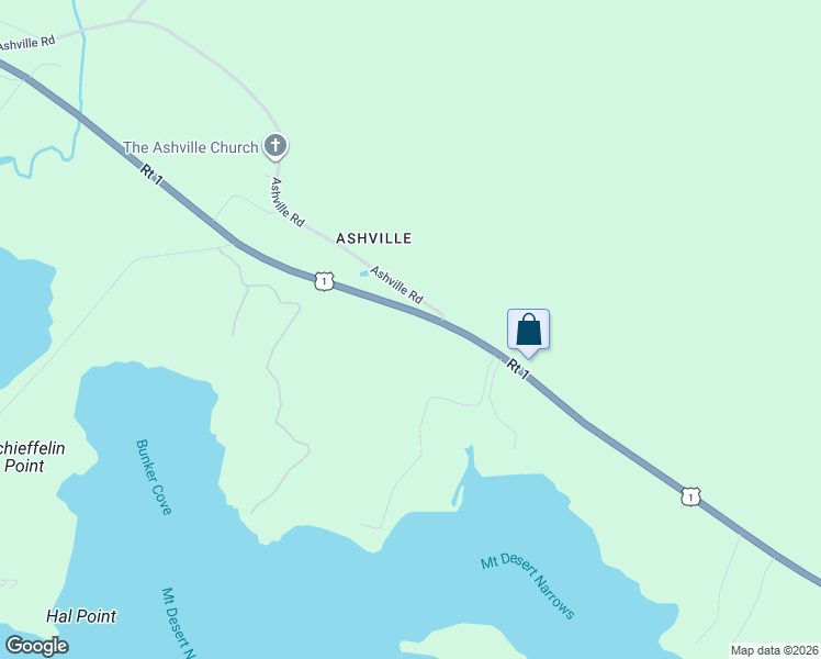 map of restaurants, bars, coffee shops, grocery stores, and more near 75 U.S. 1 in Gouldsboro