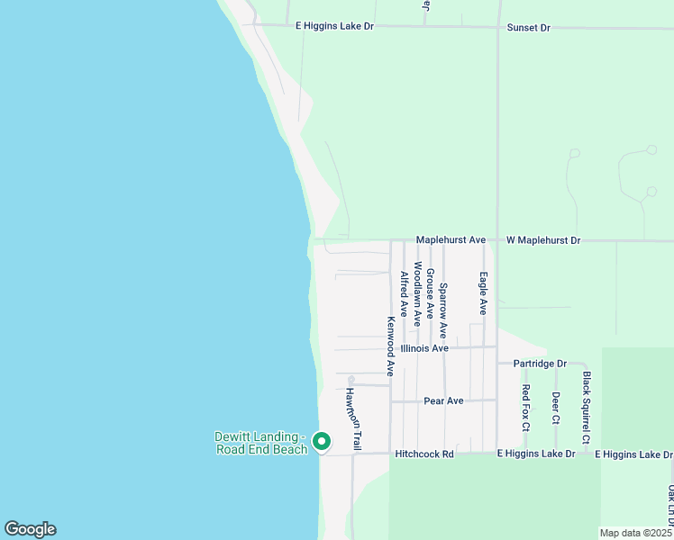 map of restaurants, bars, coffee shops, grocery stores, and more near Set Shores in Roscommon