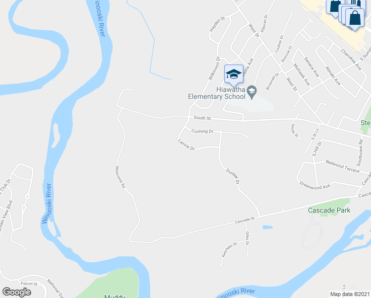 map of restaurants, bars, coffee shops, grocery stores, and more near 27 Lavoie Drive in Essex