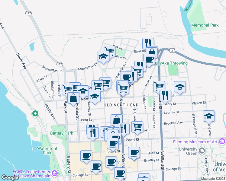 map of restaurants, bars, coffee shops, grocery stores, and more near 21 Cloarec Court in Burlington