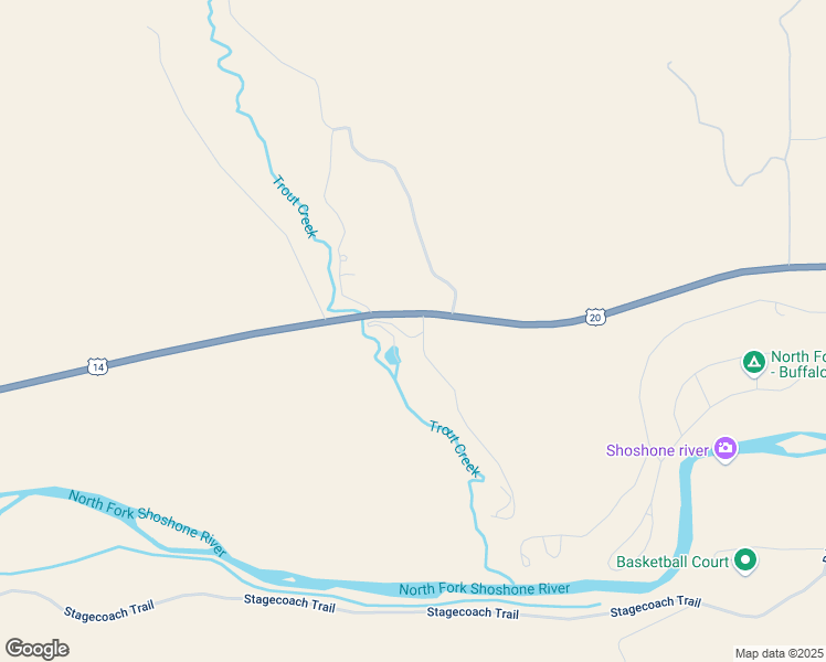 map of restaurants, bars, coffee shops, grocery stores, and more near 1 Streamside Drive in Wapiti