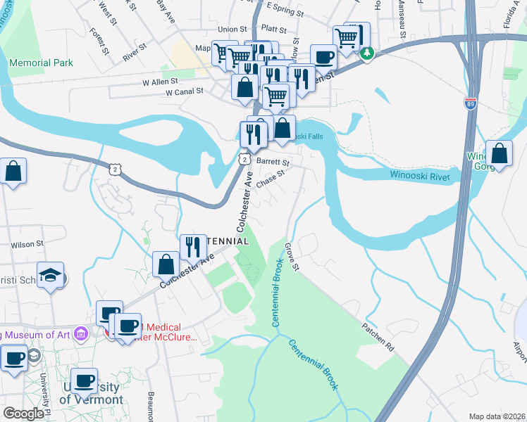 map of restaurants, bars, coffee shops, grocery stores, and more near 20 Calarco Court in Burlington
