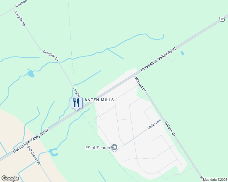 map of restaurants, bars, coffee shops, grocery stores, and more near 18 Lawrence Avenue in Minesing