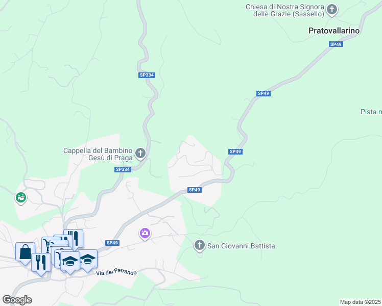map of restaurants, bars, coffee shops, grocery stores, and more near 29 Località Brigiola in Sassello